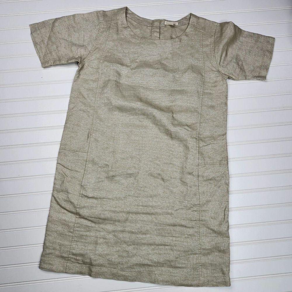 Eileen Fisher Metallic Beige Mini Dress